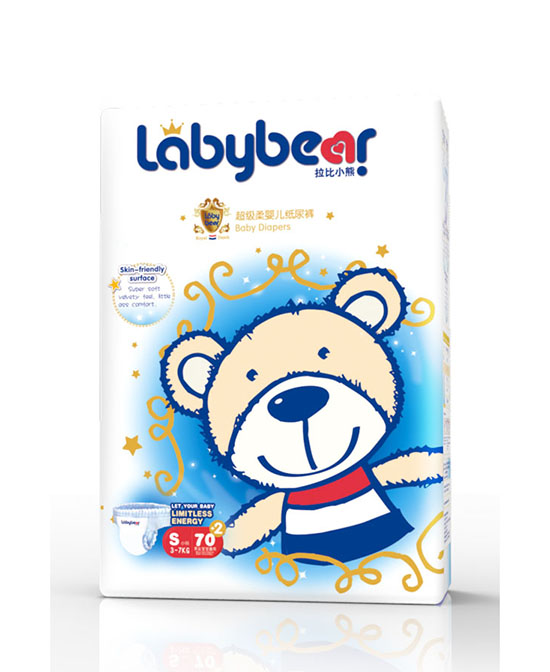拉比小熊纸尿裤超级柔婴儿纸尿裤S72代理,样品编号:73625