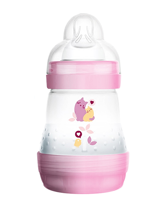 MAM婴儿防胀气宝宝硅胶扁嘴宽口奶瓶