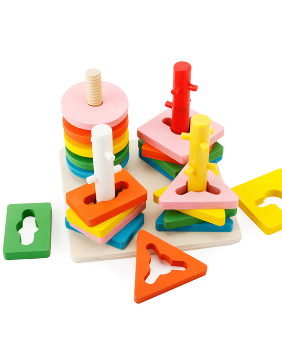 木丸子积木木制积木玩具四柱形状代理,样品编号:75563