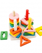 木丸子木制积木玩具四柱形状