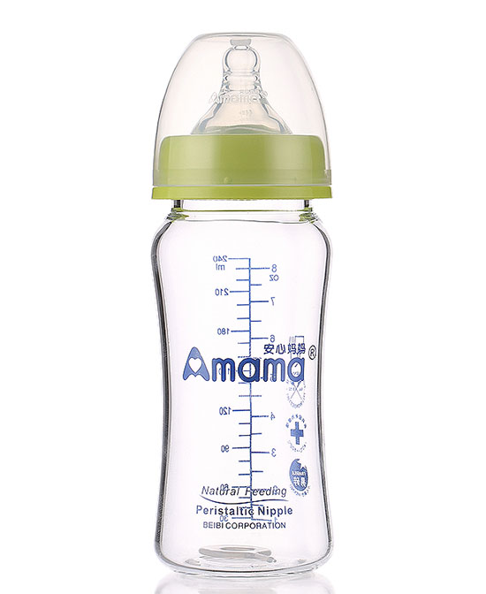 安心妈妈新生婴儿宽口径晶钻玻璃奶瓶