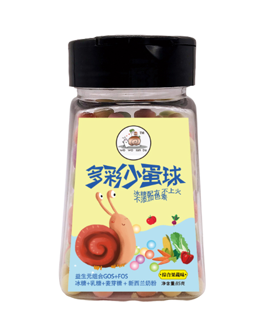 蜗蜗散步小零食多彩小蛋球综合果蔬味代理,样品编号:87382