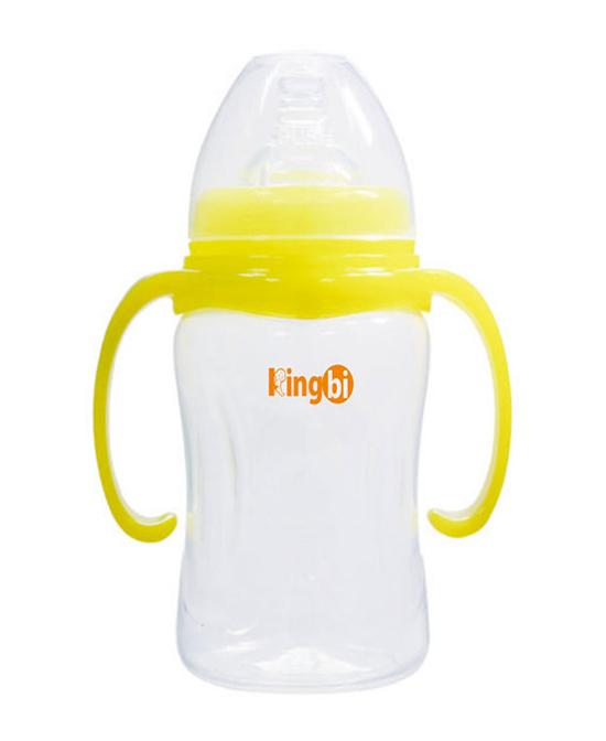健贝奶瓶黄色宽口婴儿PP奶瓶240ml代理,样品编号:90890