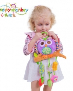 开心美猴王景宝婴儿玩具-毛绒摇铃早教玩具-动物造型风铃