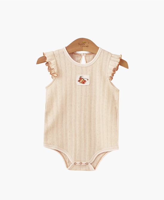 本色棉童装新生婴儿夏装连体衣代理,样品编号:85774