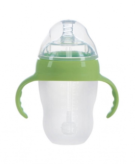 婴幼儿广口240ml带柄硅胶奶瓶