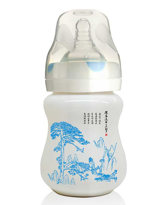 贝婴奇奶瓶180ml陶瓷奶瓶蓝色代理,样品编号:91523