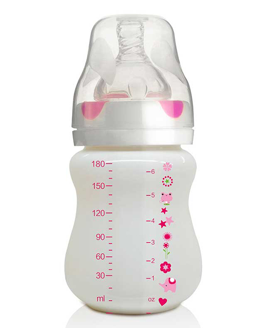 贝婴奇奶瓶180ml陶瓷奶瓶粉红刻度代理,样品编号:91524