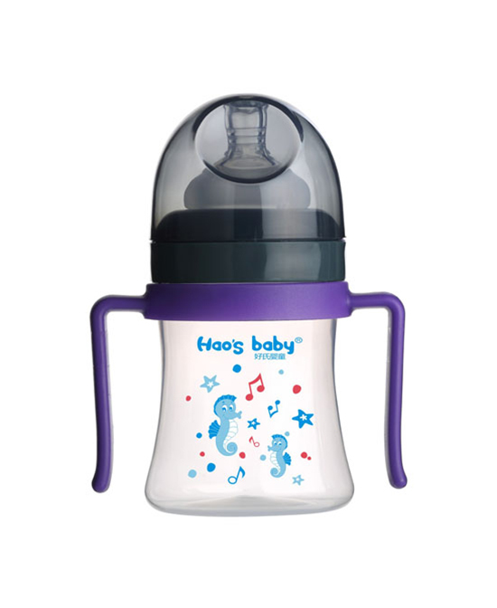 好氏婴童奶瓶小龙印花紫色双柄奶瓶（小）代理,样品编号:91591