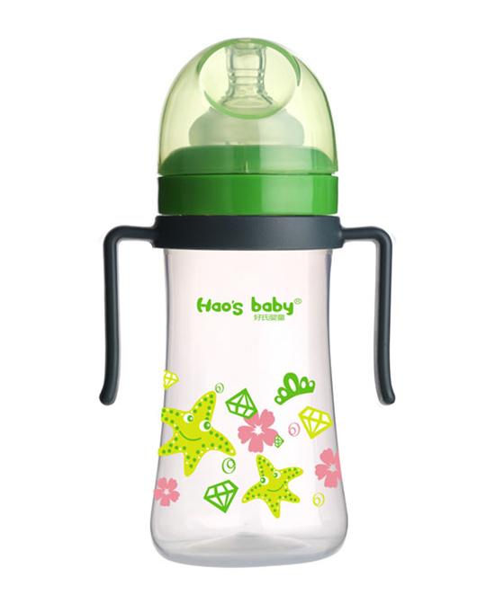 好氏婴童奶瓶海星印花灰色双柄奶瓶（大）代理,样品编号:91592
