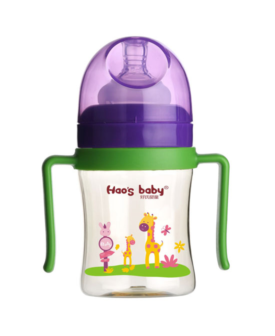 好氏婴童奶瓶长颈鹿印花绿色双柄奶瓶（小）代理,样品编号:91593