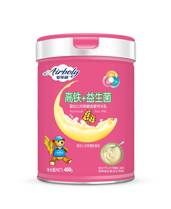 爱堡利高铁+益生菌特殊膳食营养米乳