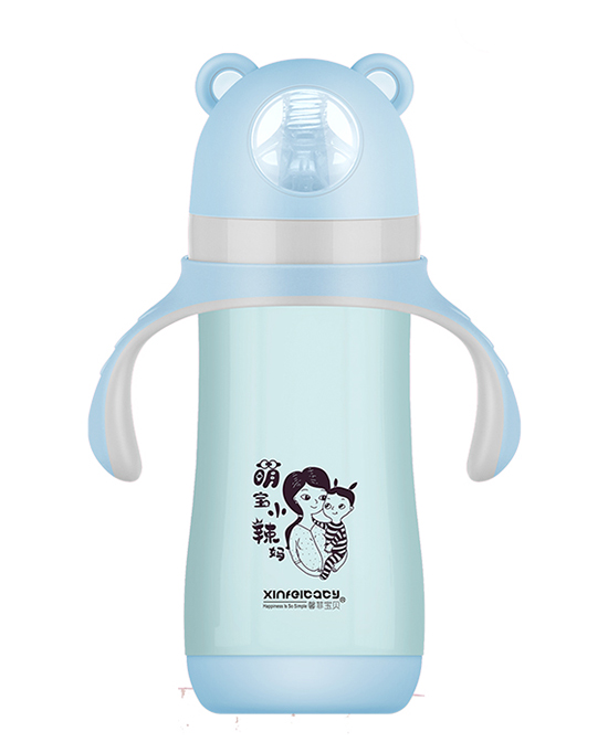 馨菲宝贝婴童哺喂用品超宽口径保温奶瓶&水杯 蓝色代理,样品编号:93369