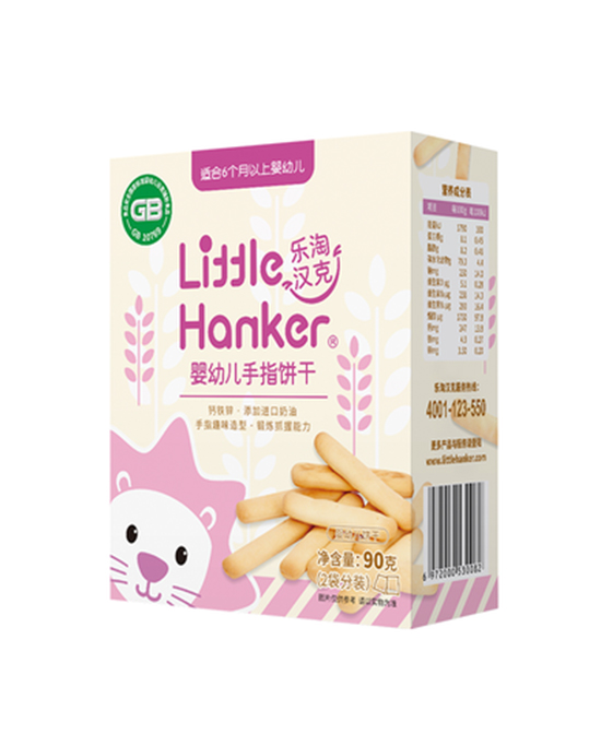 宝妈时光乐淘汉克Little hanker婴幼儿手指饼干(钙铁锌)90g