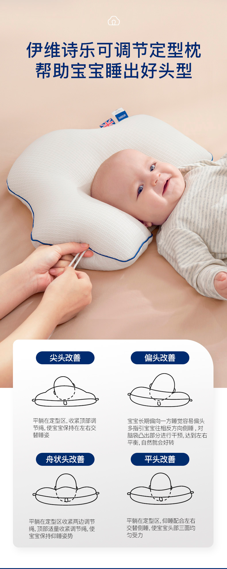 \"伊维诗乐婴儿定型枕,产品编号106708\"/