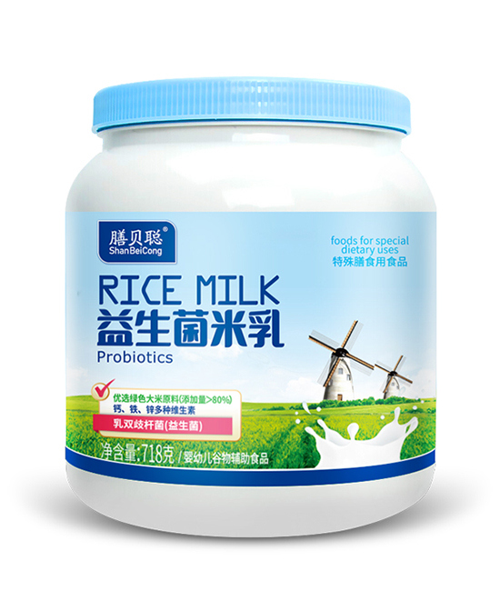 膳贝聪营养辅食益生菌米乳（718克大白桶）代理,样品编号:100151