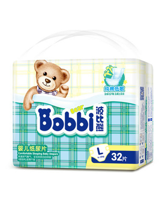 波比熊纯棉低敏婴儿纸尿片L32