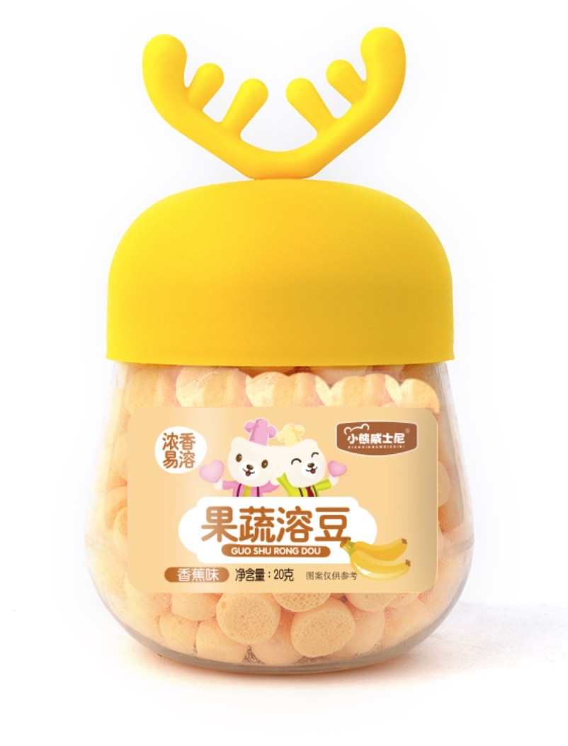 小熊威士尼零食鹿角罐型果蔬溶豆代理,样品编号:117565