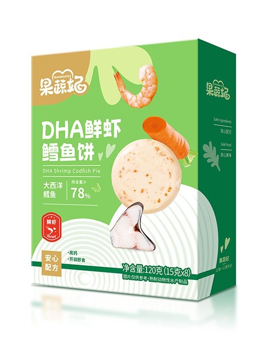 果蔬妃DHA鲜虾鳕鱼饼